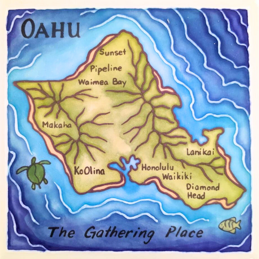 Island of Oahu Tile 6"