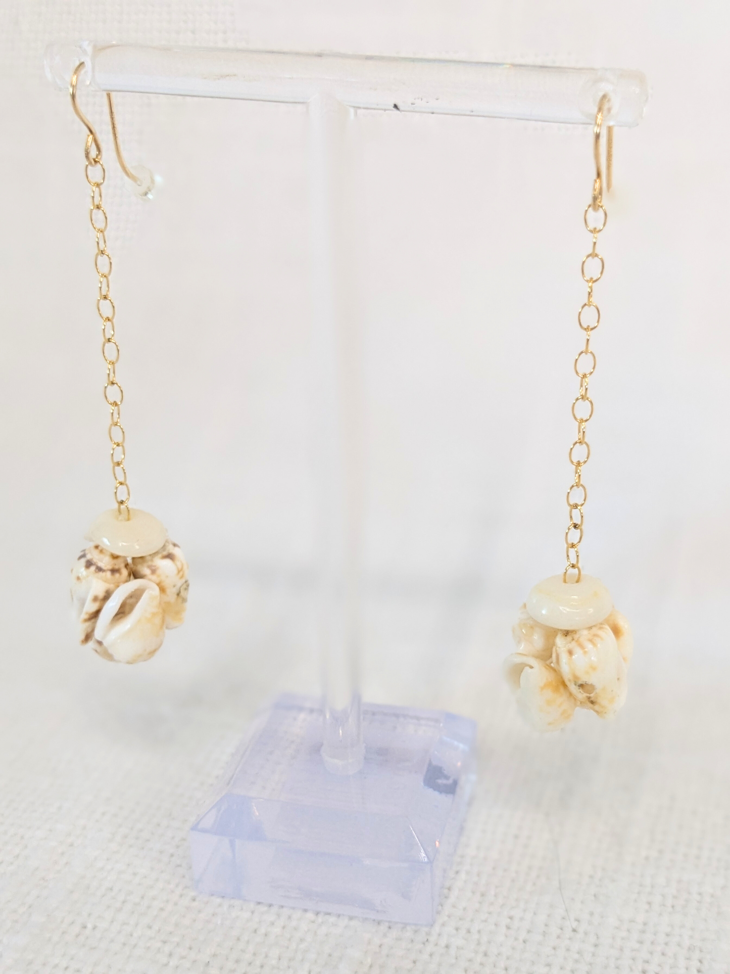 Moni Shell Earrings -Dangle Chain 14kgf