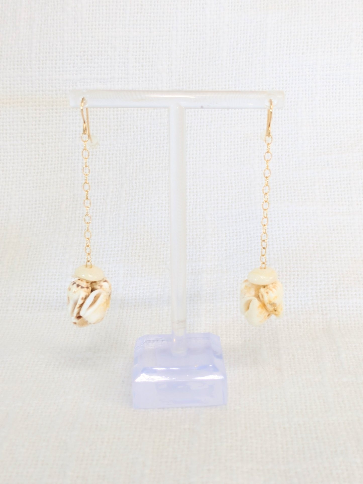 Moni Shell Earrings -Dangle Chain 14kgf