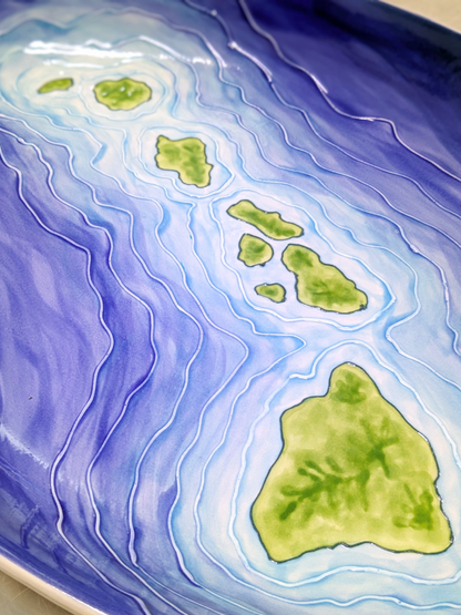 Oval Coupe Platter- Hawaiian Island Chain