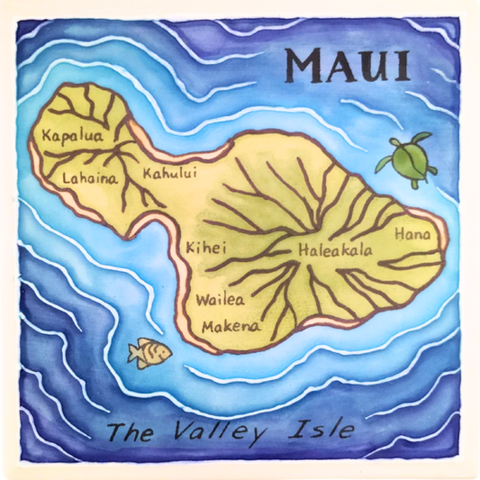 Island of Maui Tile 6"