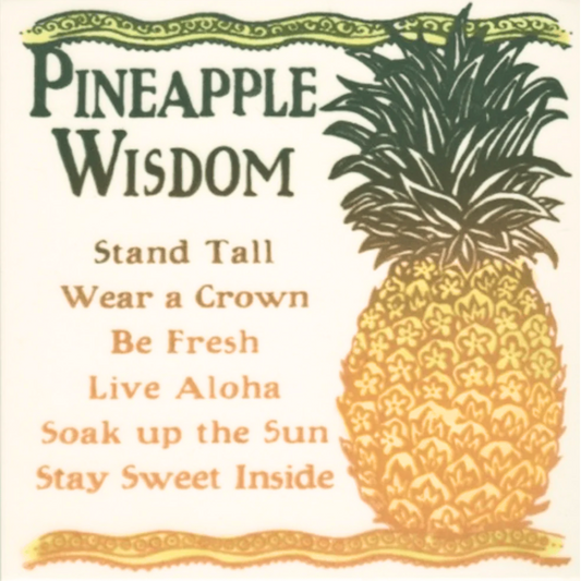Pineapple Wisdom Tile 6"