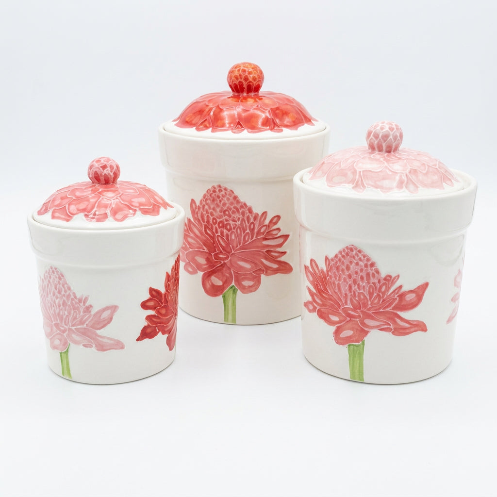 Canister with Gasket Tropical Flower