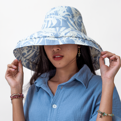 Sunhat | Cotton Palm Leaf Print