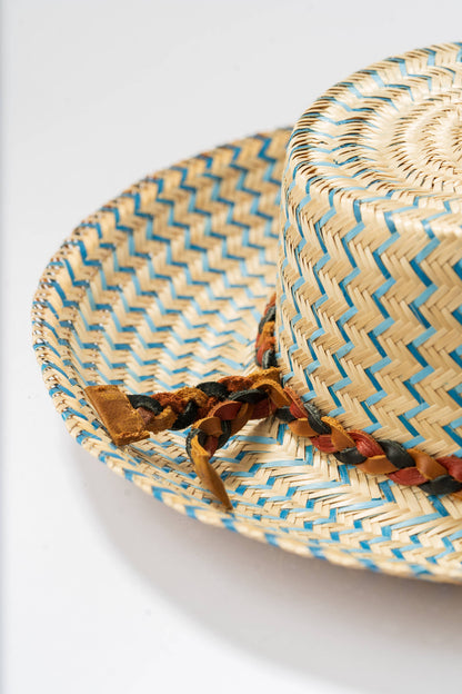 Hat - Woven Palm - Walee Blue - Medium