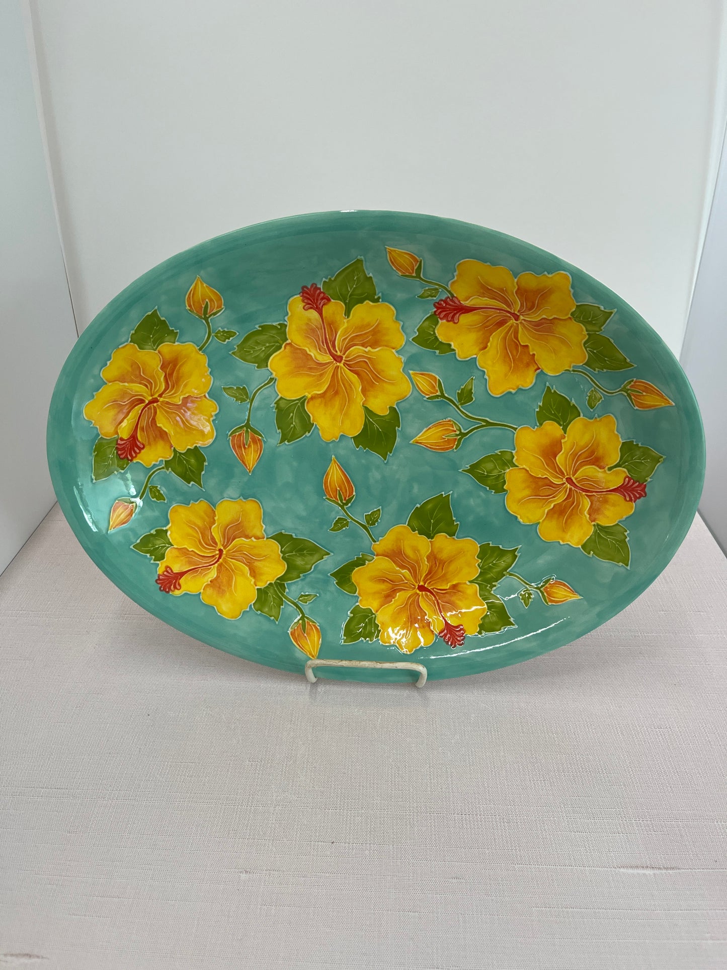 Hibiscus Oval Coupe Platter