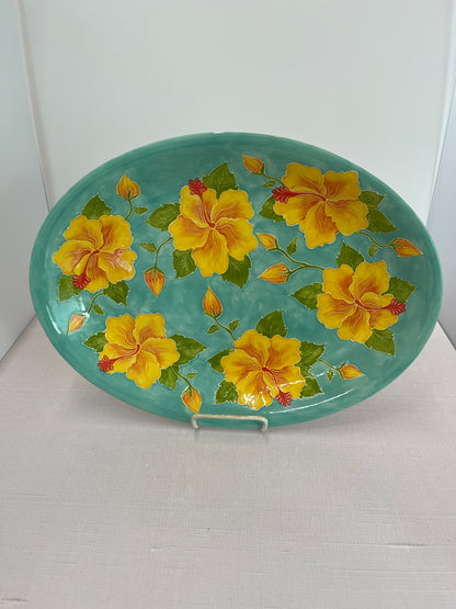 Hibiscus Oval Coupe Platter