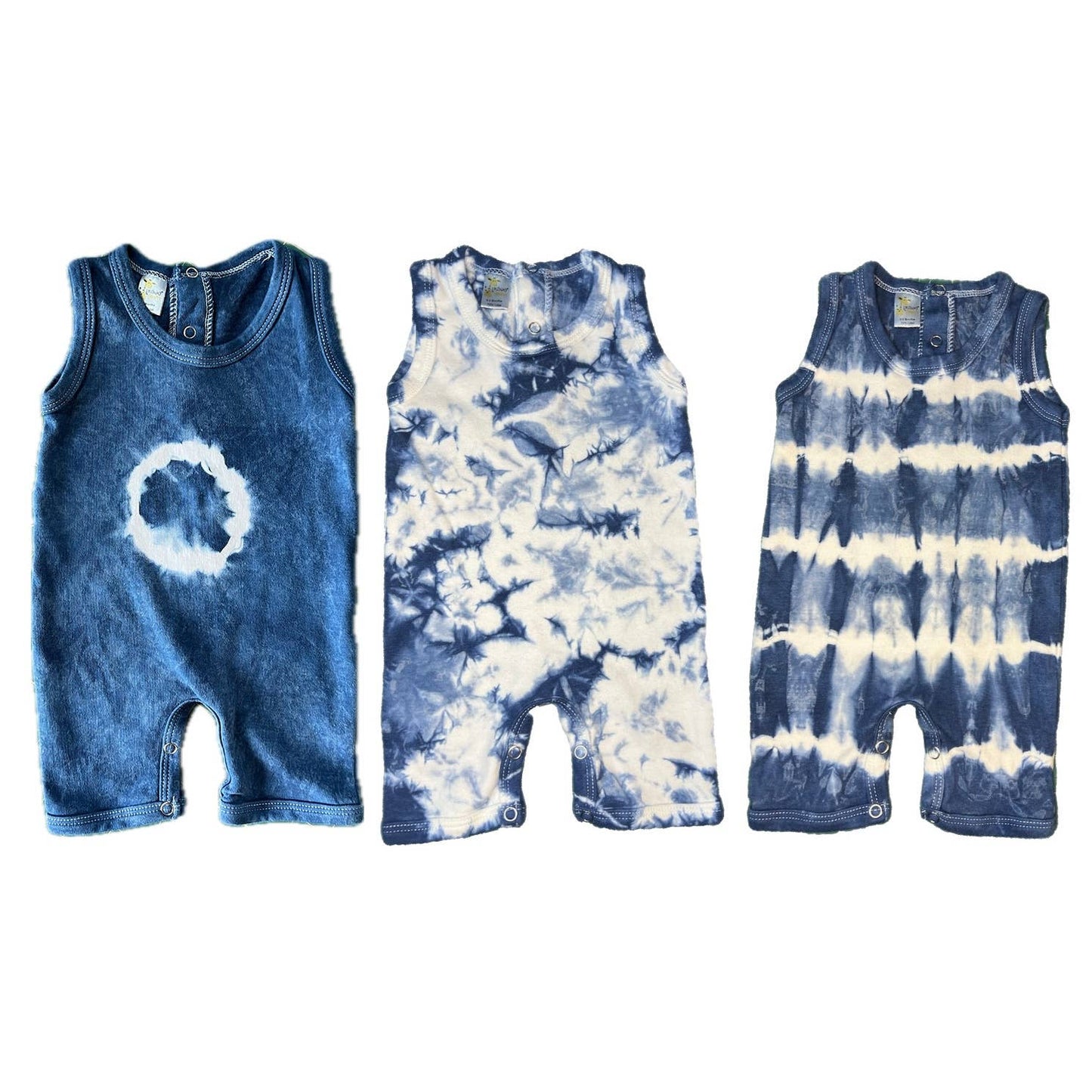 Baby Indigo Shibori Tie Dye Romper