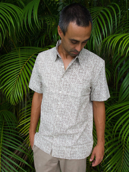 Sand Stone Short Sleeve Button Down - ORGANIC COTTON