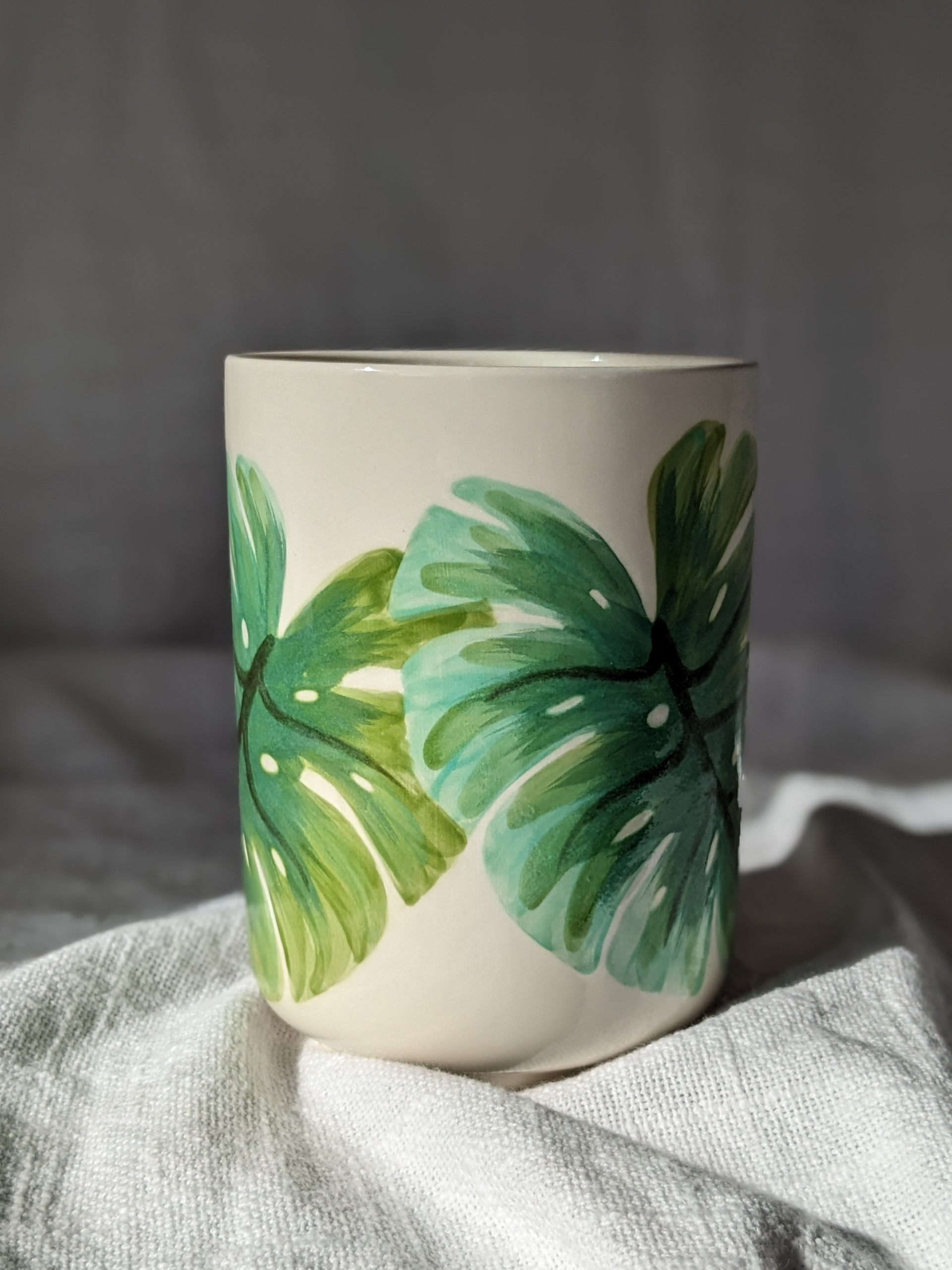 monstera crocks Utensil Holder Monstera – Banana Patch Studio