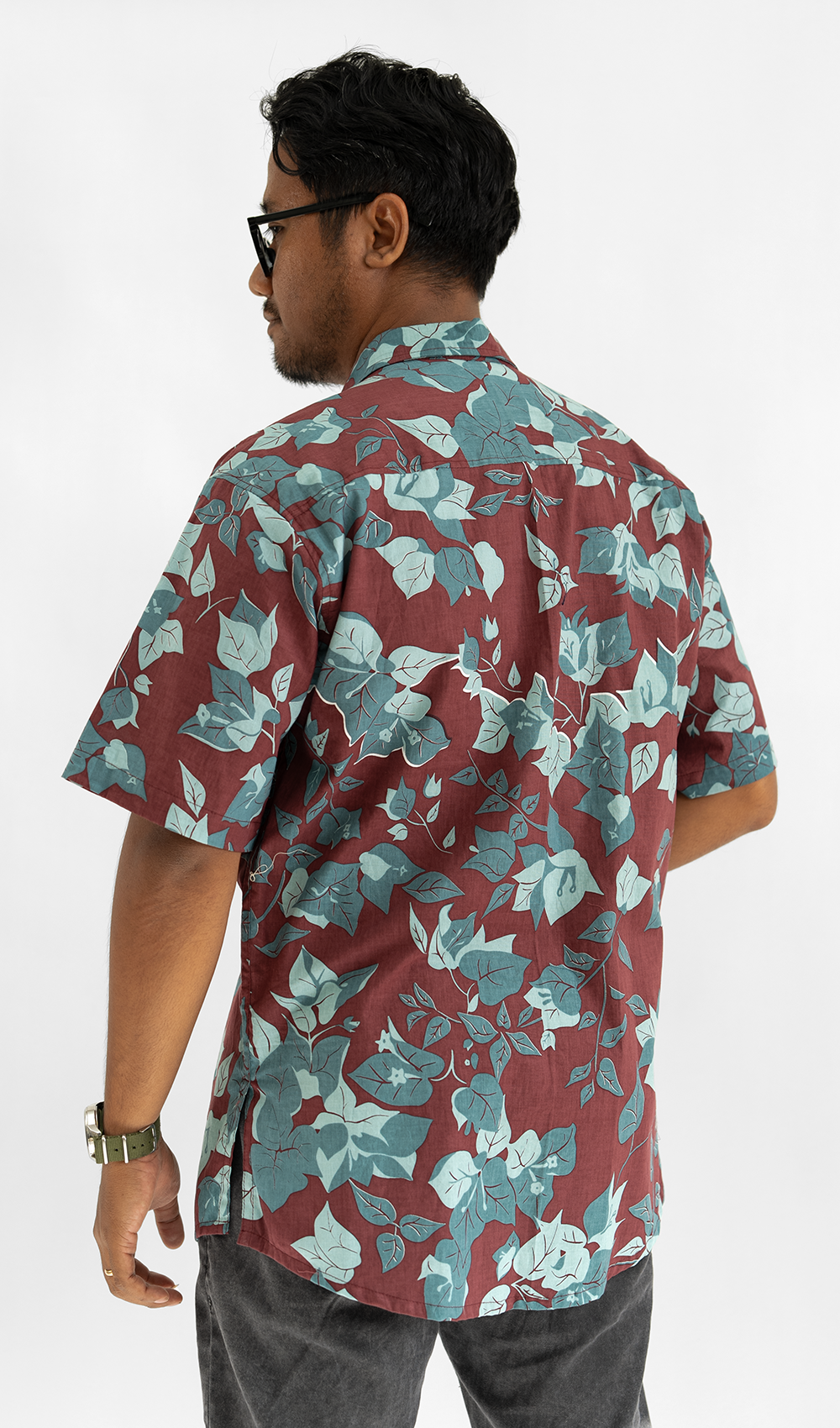 Cotton Men's Shirt | Burgundy
