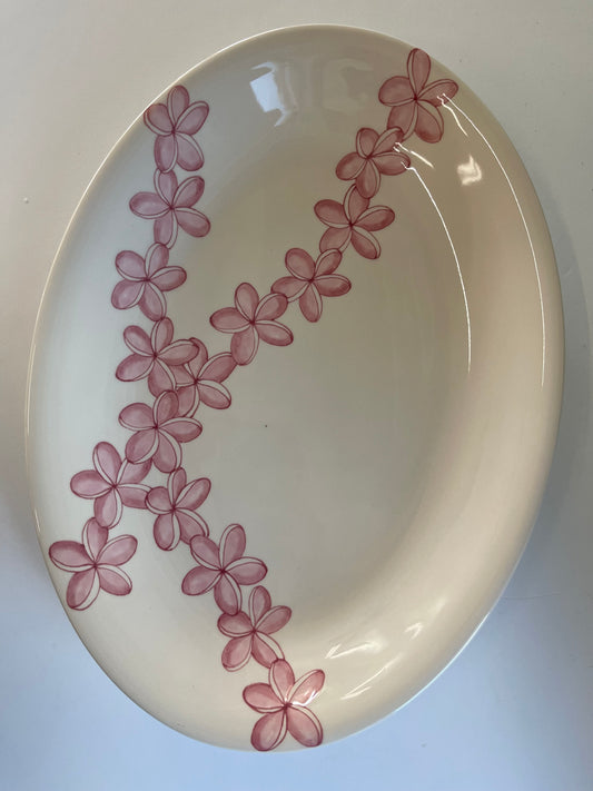 Oval Coupe Platter- Plumeria