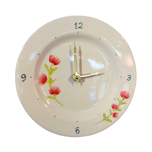 8" Round Plate Clock Ohia Lehua