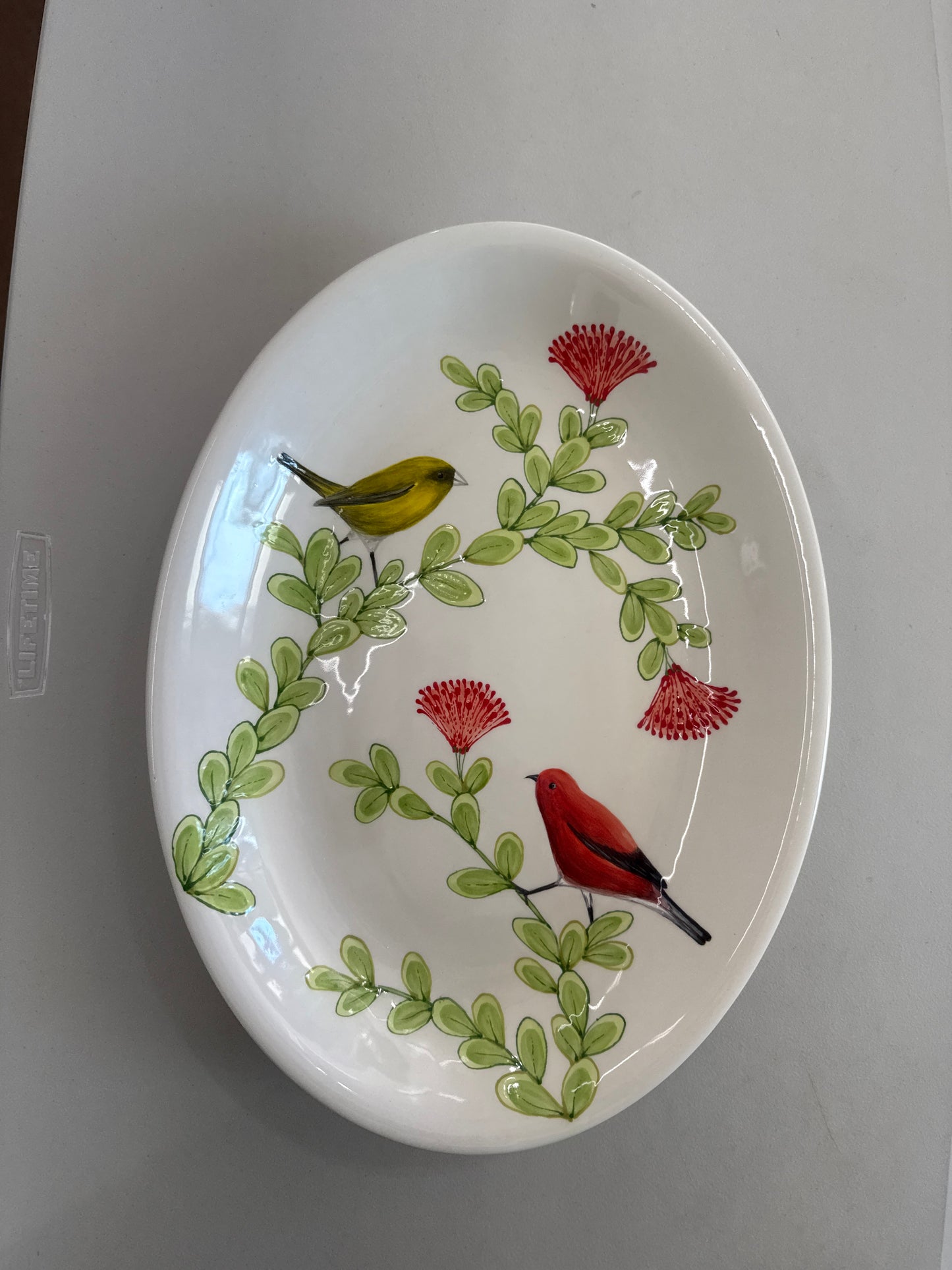 Oval Coupe Platter- Kauaʻi Birds