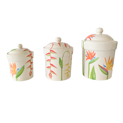 Canister with Gasket Tropical Flower