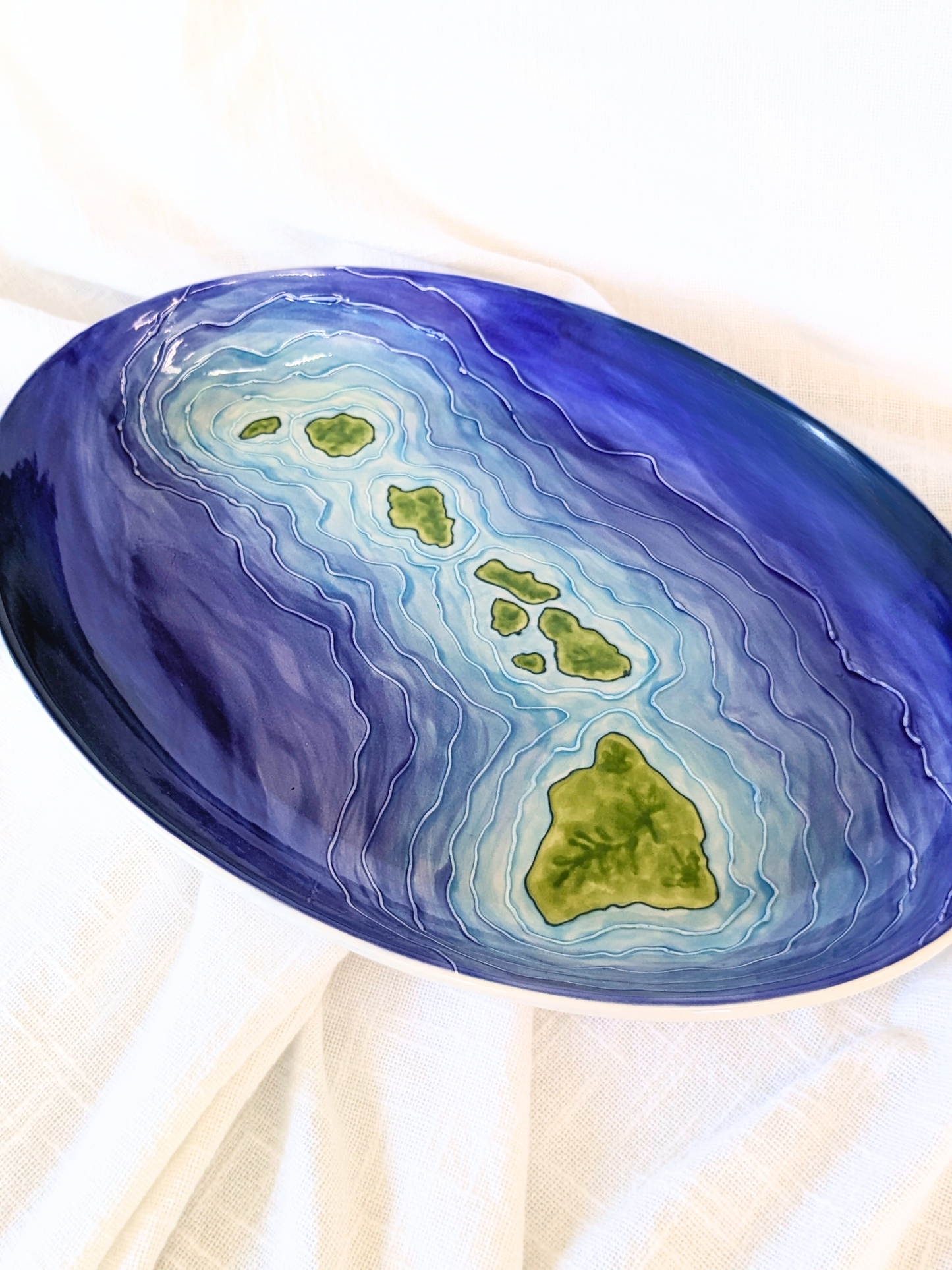 Oval Coupe Platter- Hawaiian Island Chain