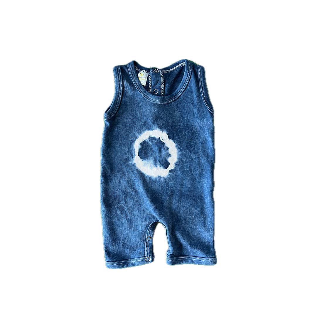 Baby Indigo Shibori Tie Dye Romper