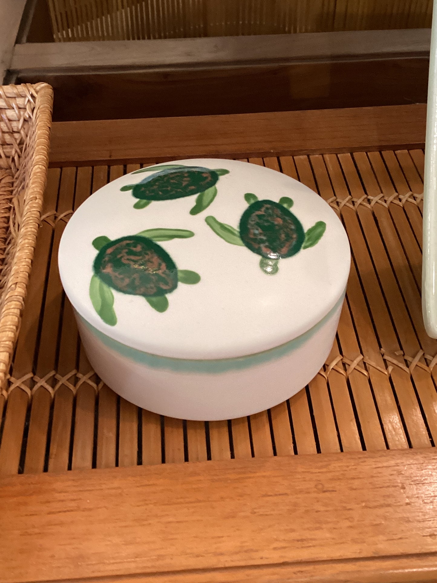 Celadon Honu Treasure Box