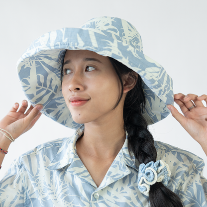 Sunhat | Cotton Palm Leaf Print