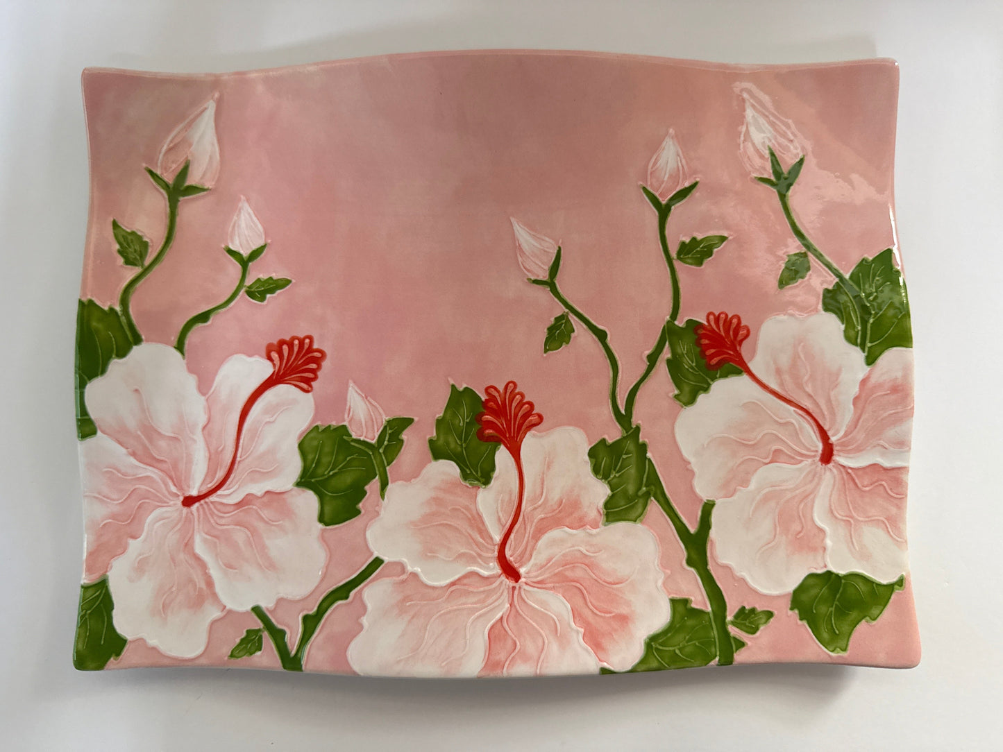 Flare Sushi Plate Medium HIbiscus