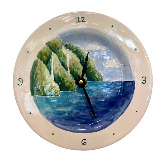 8" Round Plate Clock Na Pali