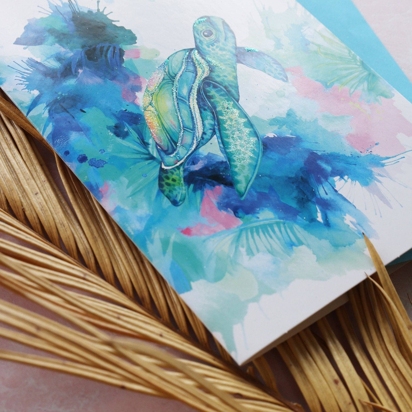 Glitter Honu Card
