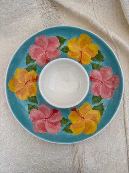 Chip & Dip Platter Hibiscus