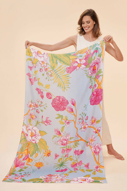 Printed Floral Jungle Scarf - Lavender