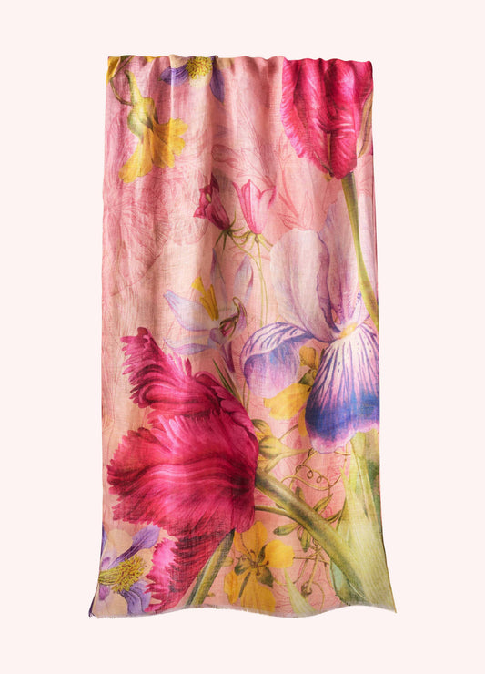 Linen/Cotton Floral Study Scarf - Petal