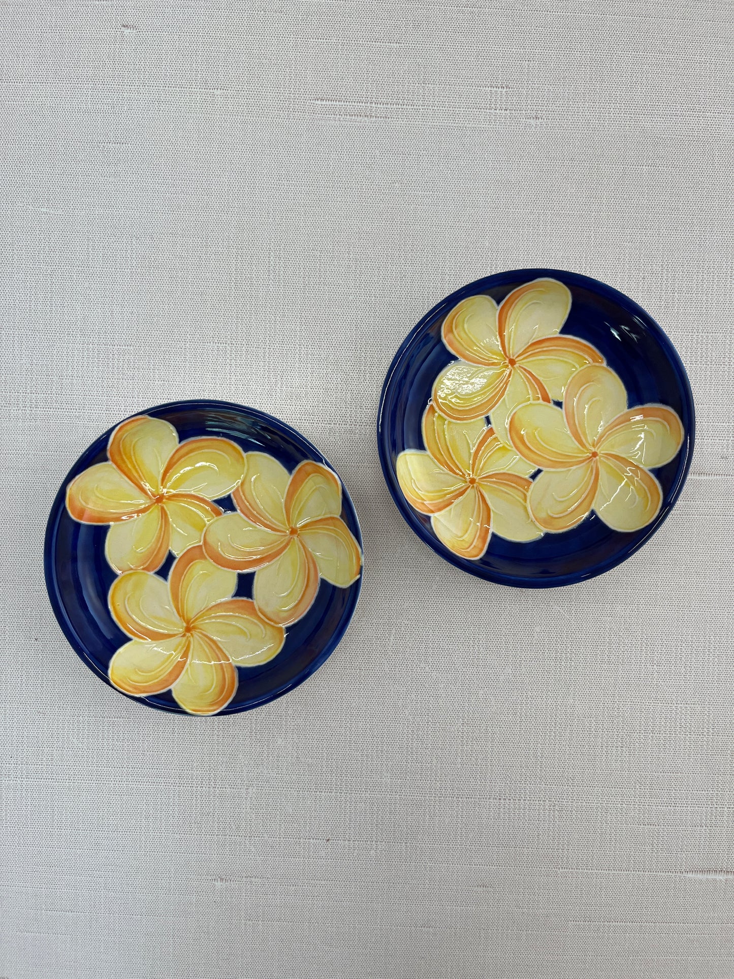 Blue Plumeria Trinket Dish
