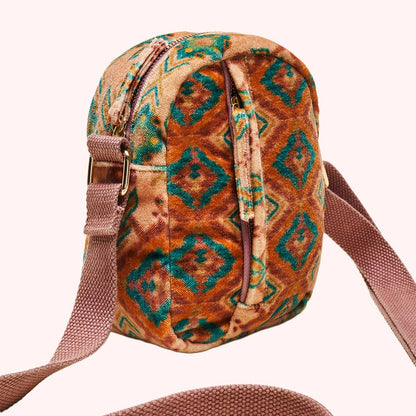 Velvet 'Out & About' Bag - Warm Cream Ikat