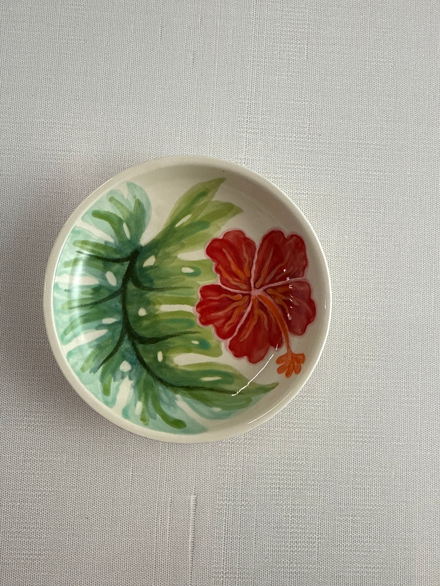 Trinket Dish- Hibiscus Monstera