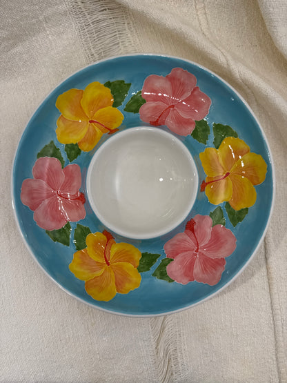 Chip & Dip Platter Hibiscus