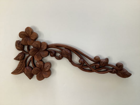 Hand Carved Plumeria Plaque