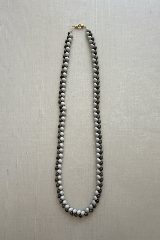 necklace made with gray seed called tears of Job