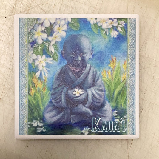 Baby Buddha Plumeria Cork Coaster