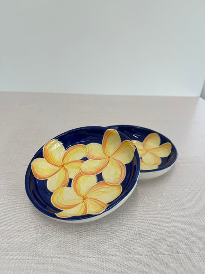 Blue Plumeria Trinket Dish