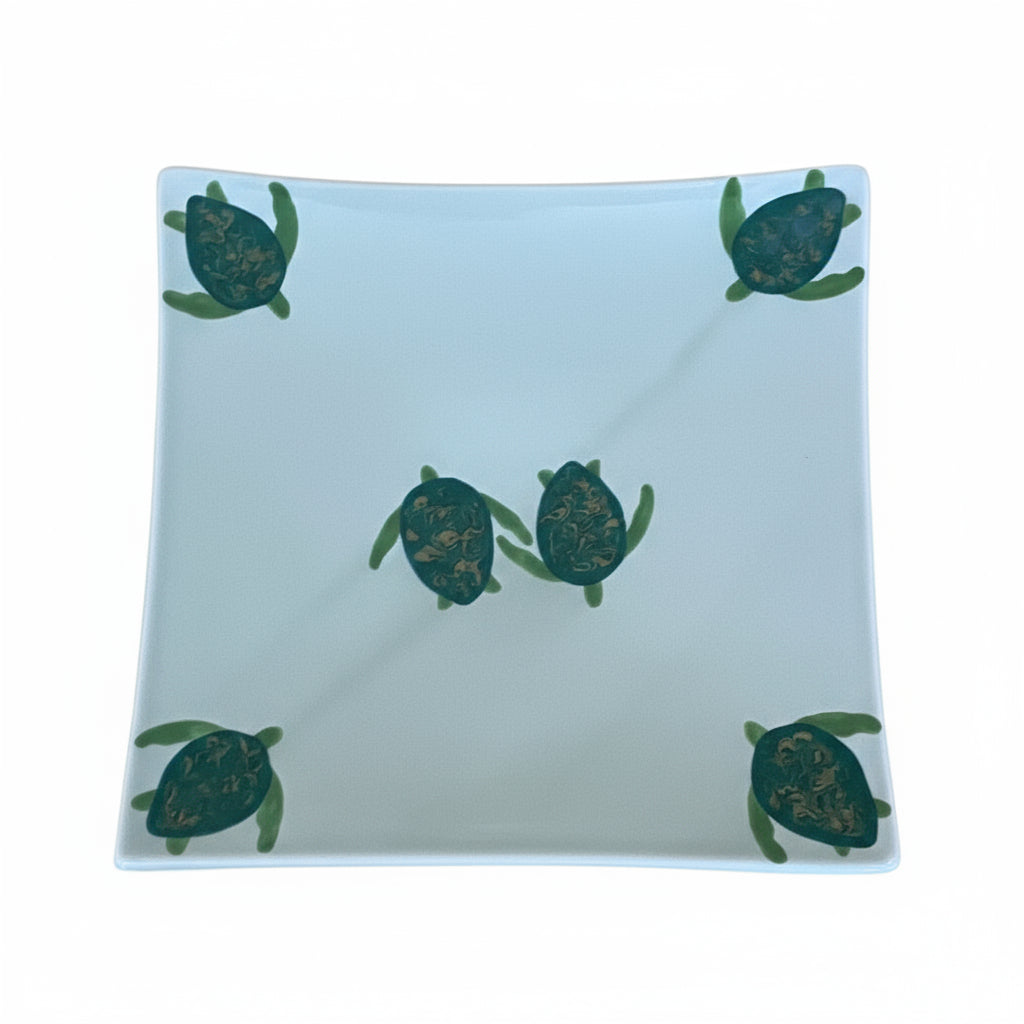 Celadon Turtles Swoop Sushi Dinner Plate