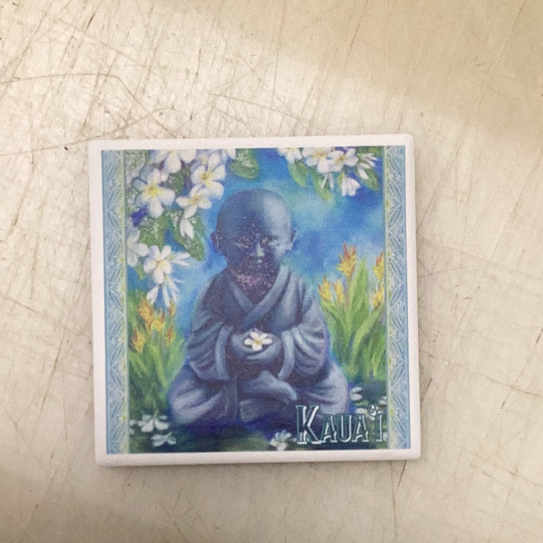 Baby Buddha Plumeria Cork Coaster