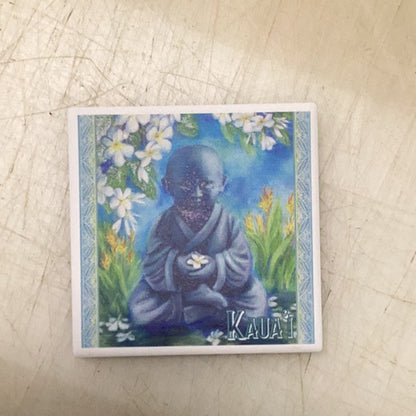 Baby Buddha Plumeria Cork Coaster