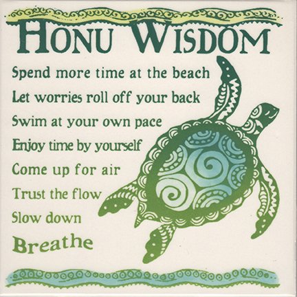 Honu Wisdom Tile 4"