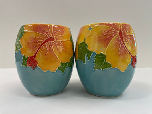 Stemless Wine Glass Hibiscus