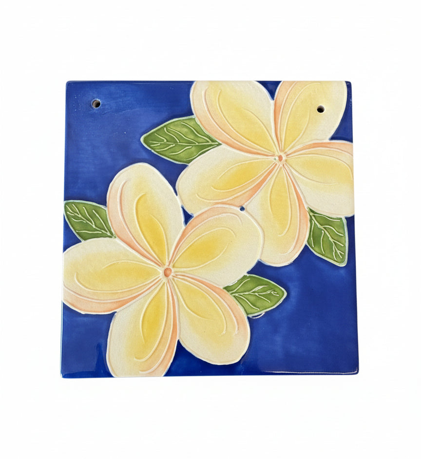 Blue Plumeria Wall Tile