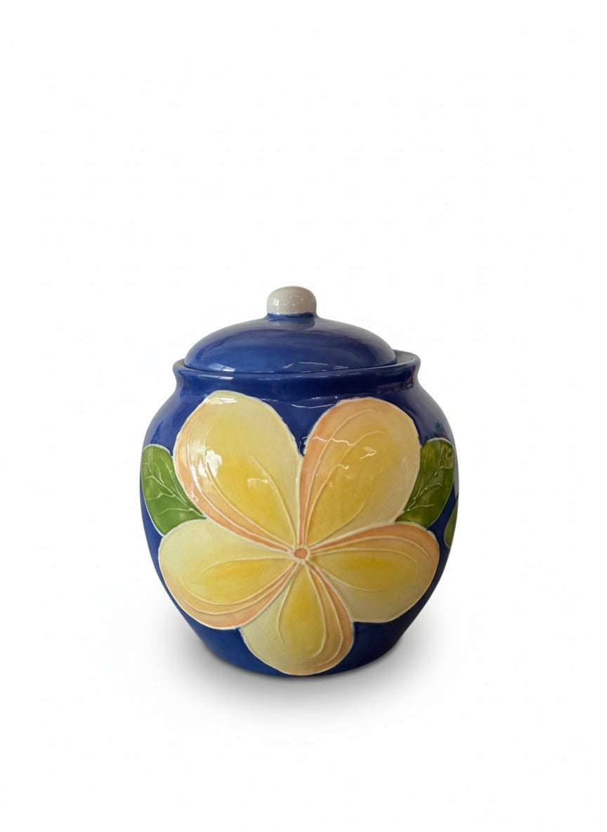 Blue Plumeria Traditional Sugar Pot