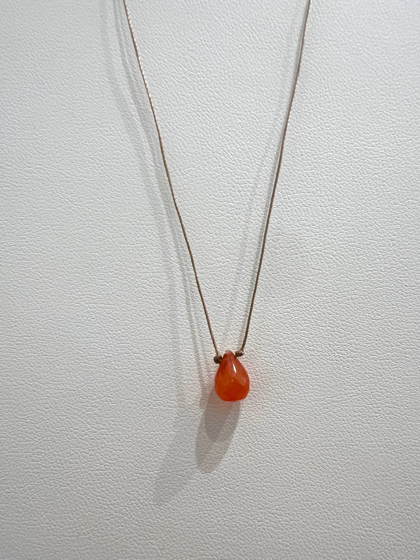 Carnelian on silk necklace