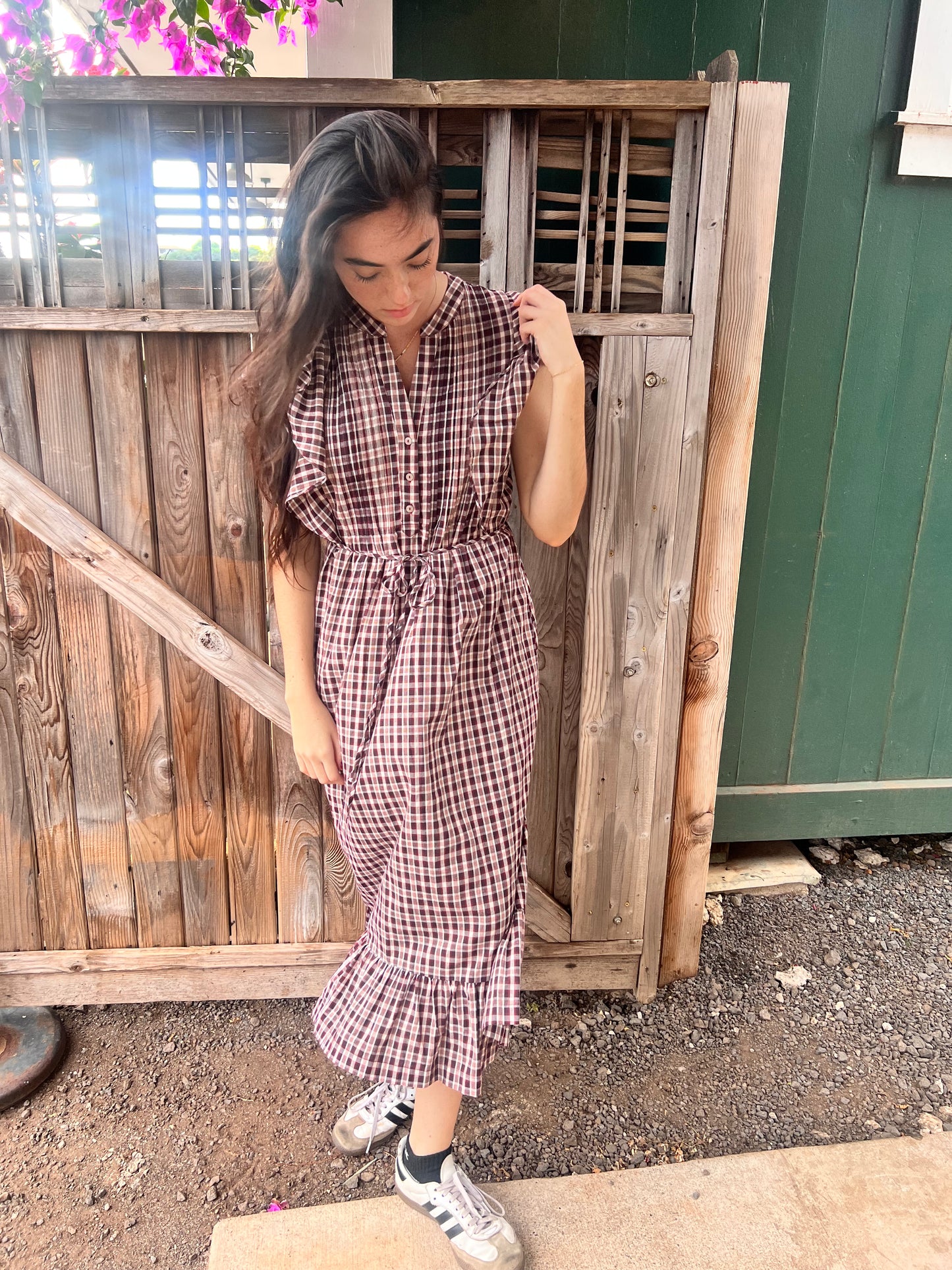 fitted lace wedding dress Plaid Maxi Dress Banana Patch Studio fitted lace wedding dress Plaid Maxi Dress Banana Patch Studio