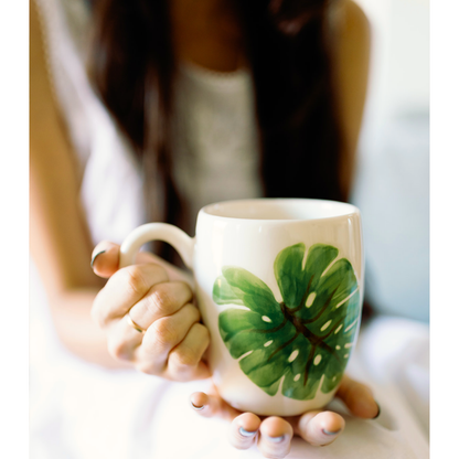 Barrel Mug Monstera