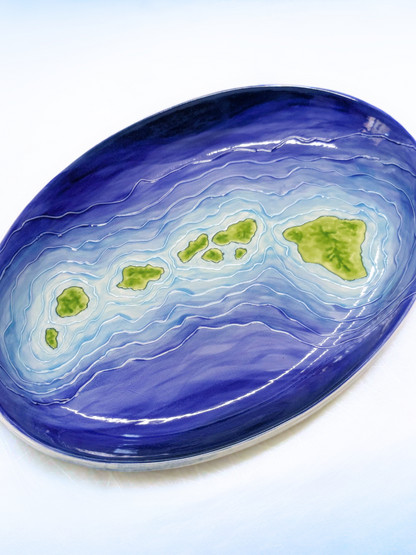 Oval Coupe Platter- Hawaiian Island Chain