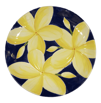 Blue Plumeria Tuscany Coupe Charger Plate