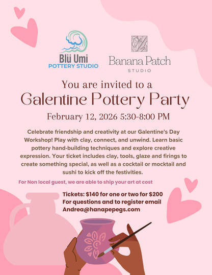 Galentine Pottery Workshop 5:30-8:00PM